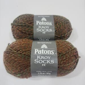 Patons Kroy Wool Blend Sock Yarn~Lot of 2 Skeins~Clover Colors 57242
